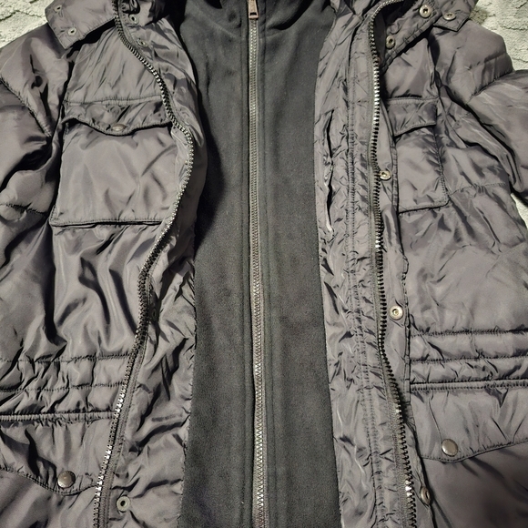 COLE HAAN SIGNATURE MEN'S Medium BLACK PUFFER JACKET COAT WITH REMOVABLE HOOD - Picture 6 of 14